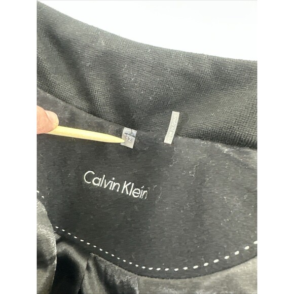 Calvin Klein Wrap Coat Red Wool Blend Trench Jacket Belt Zip Snap Long Womens 12 - Picture 12 of 16